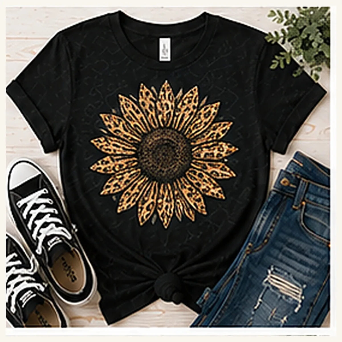 Leopard Sunflower Tee — Leopard Sunflower graphic