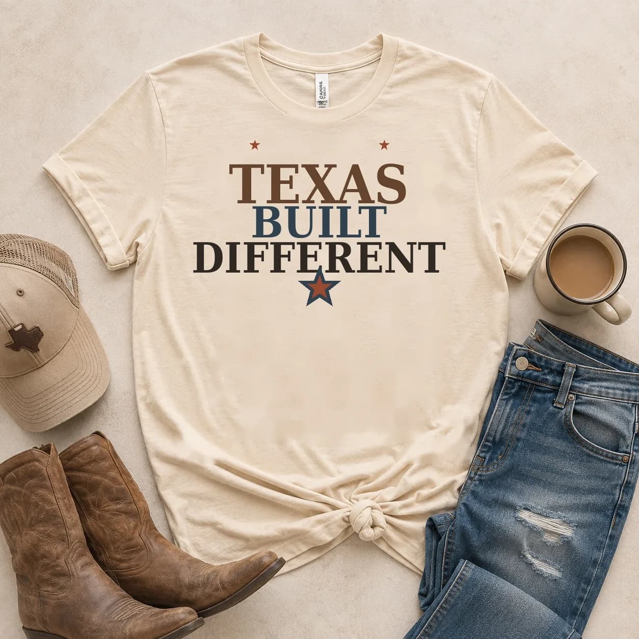 Texas Built Different Tee — Texas Built Different graphic